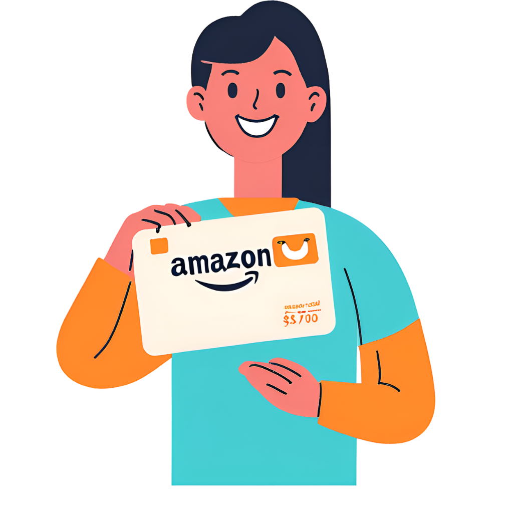 Happy User Holding Amazon Voucher